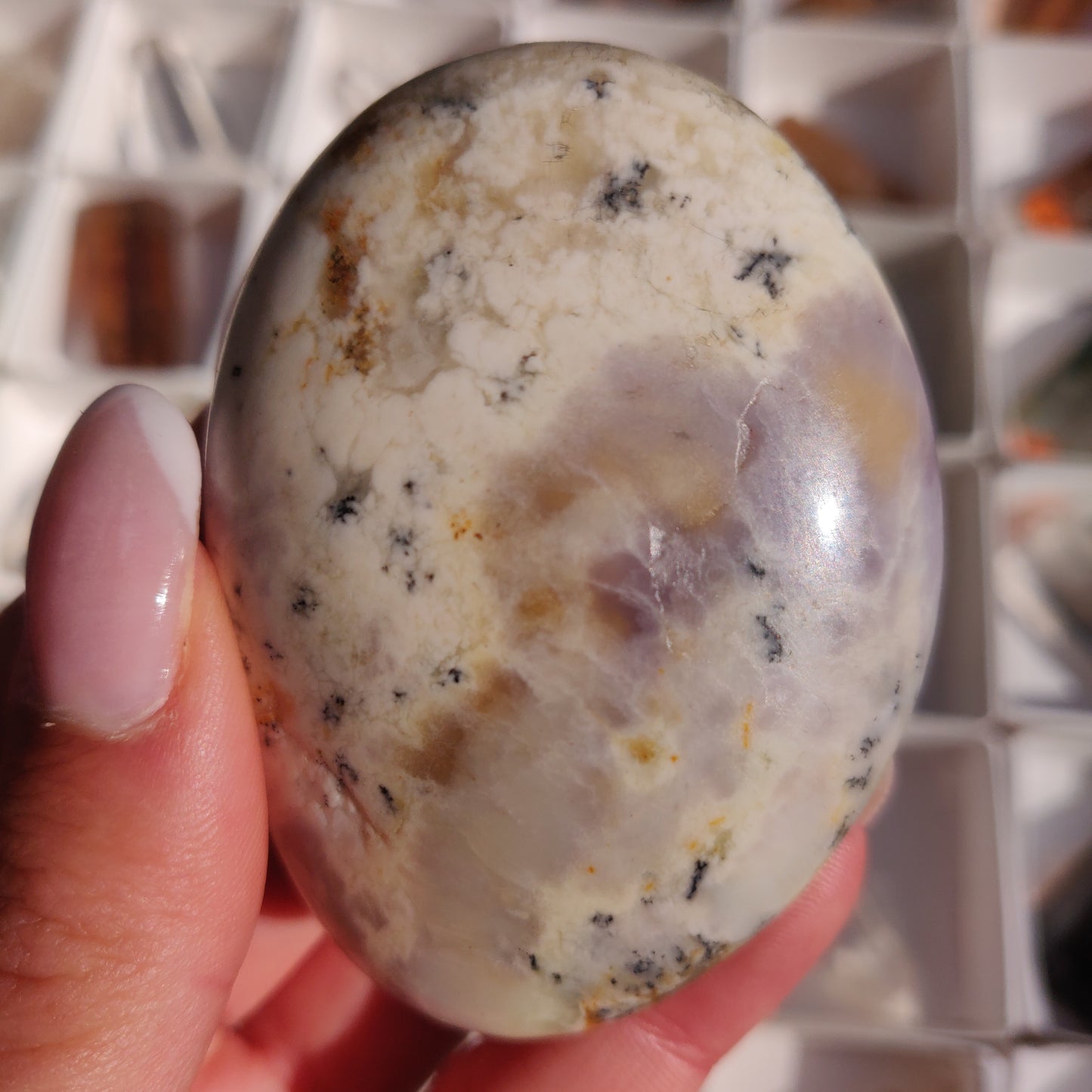 Purple Dendritic Opal Palm Stone (#44) - Simply Affinity