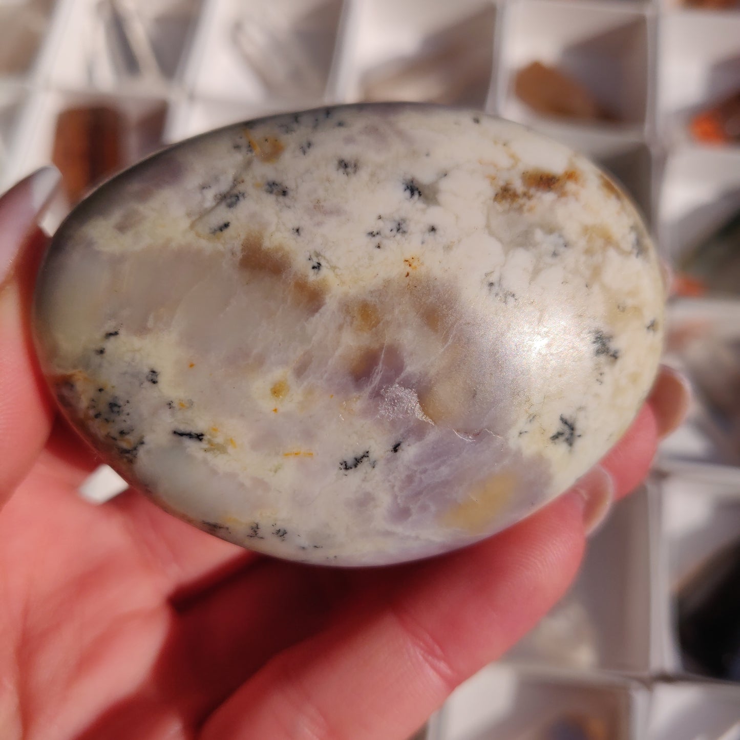Purple Dendritic Opal Palm Stone (#44) - Simply Affinity