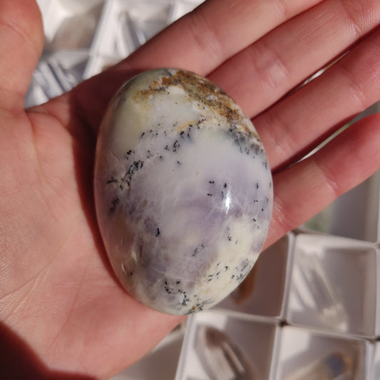 Purple Dendritic Opal Palm Stone (#44) - Simply Affinity