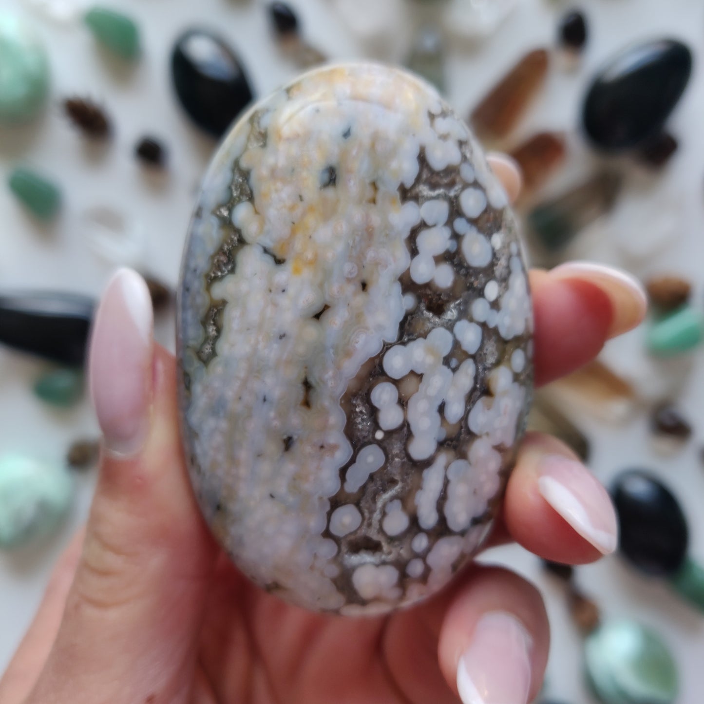 Ocean Jasper Palm Stone (#E4)