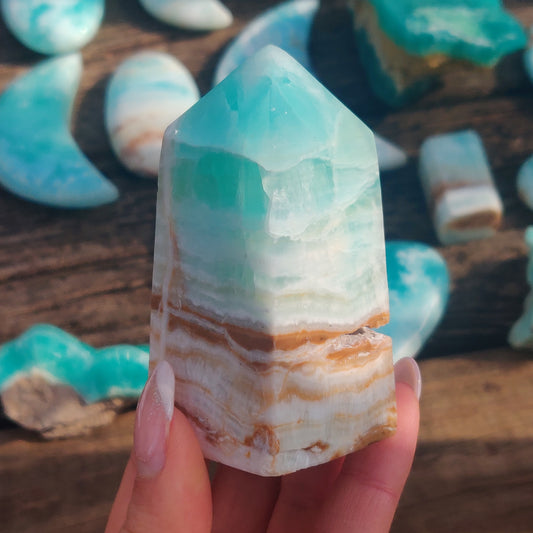 Caribbean Blue Calcite Tower (#1) - Simply Affinity