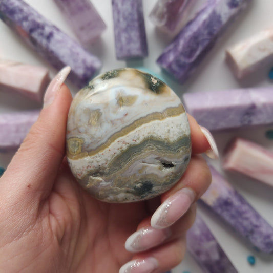Ocean Jasper Palm Stone (#55) - Simply Affinity