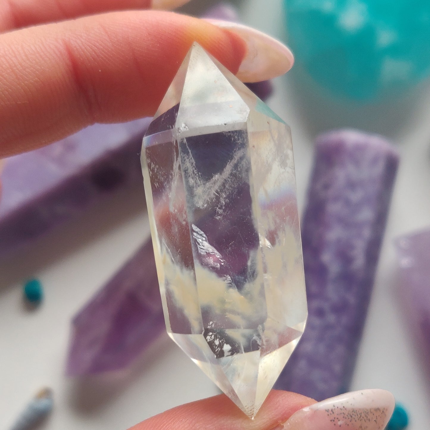 Double Terminated Quartz Point with Inclusions (#4) - Simply Affinity