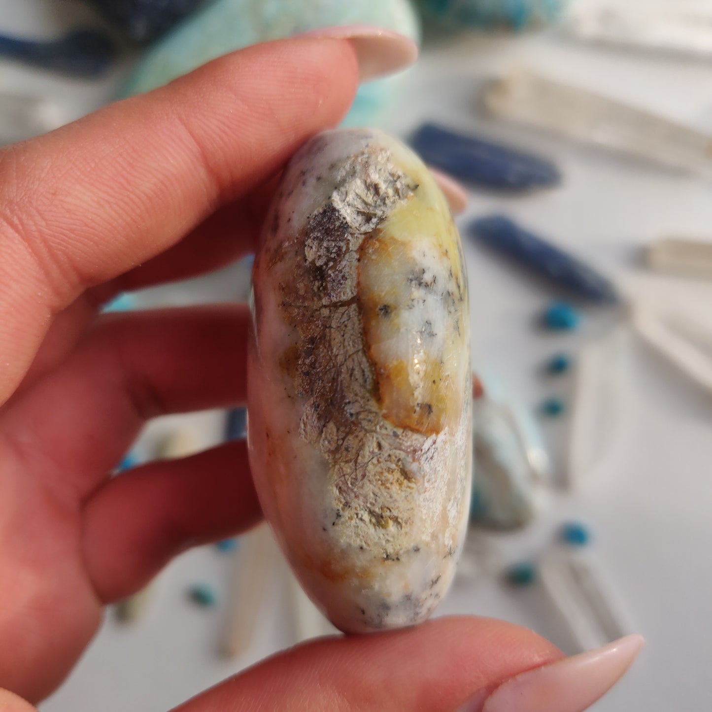 Purple Dendritic Opal Palm Stone (#43A) - Simply Affinity