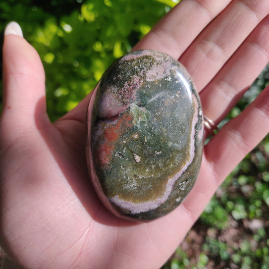 Ocean Jasper Palm Stone (#63) - Simply Affinity