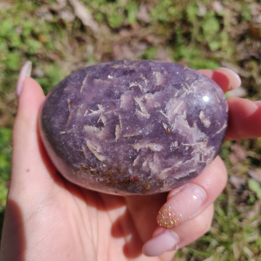 Lepidolite Palm Stone (#11) - Simply Affinity