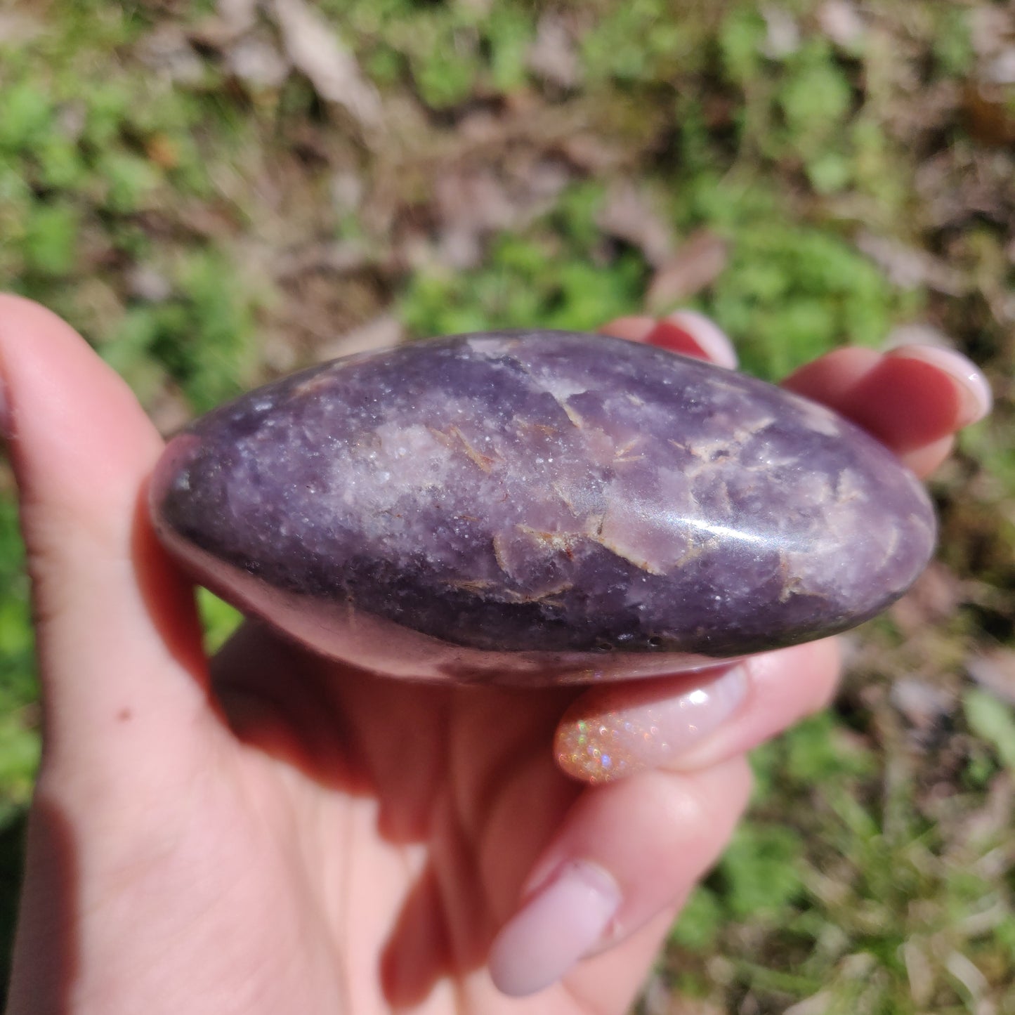 Lepidolite Palm Stone (#11) - Simply Affinity