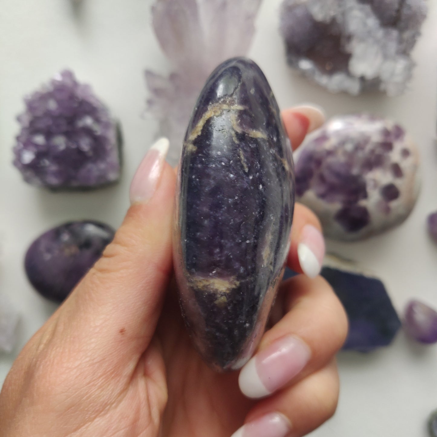 Lepidolite Palm Stone (#14a)