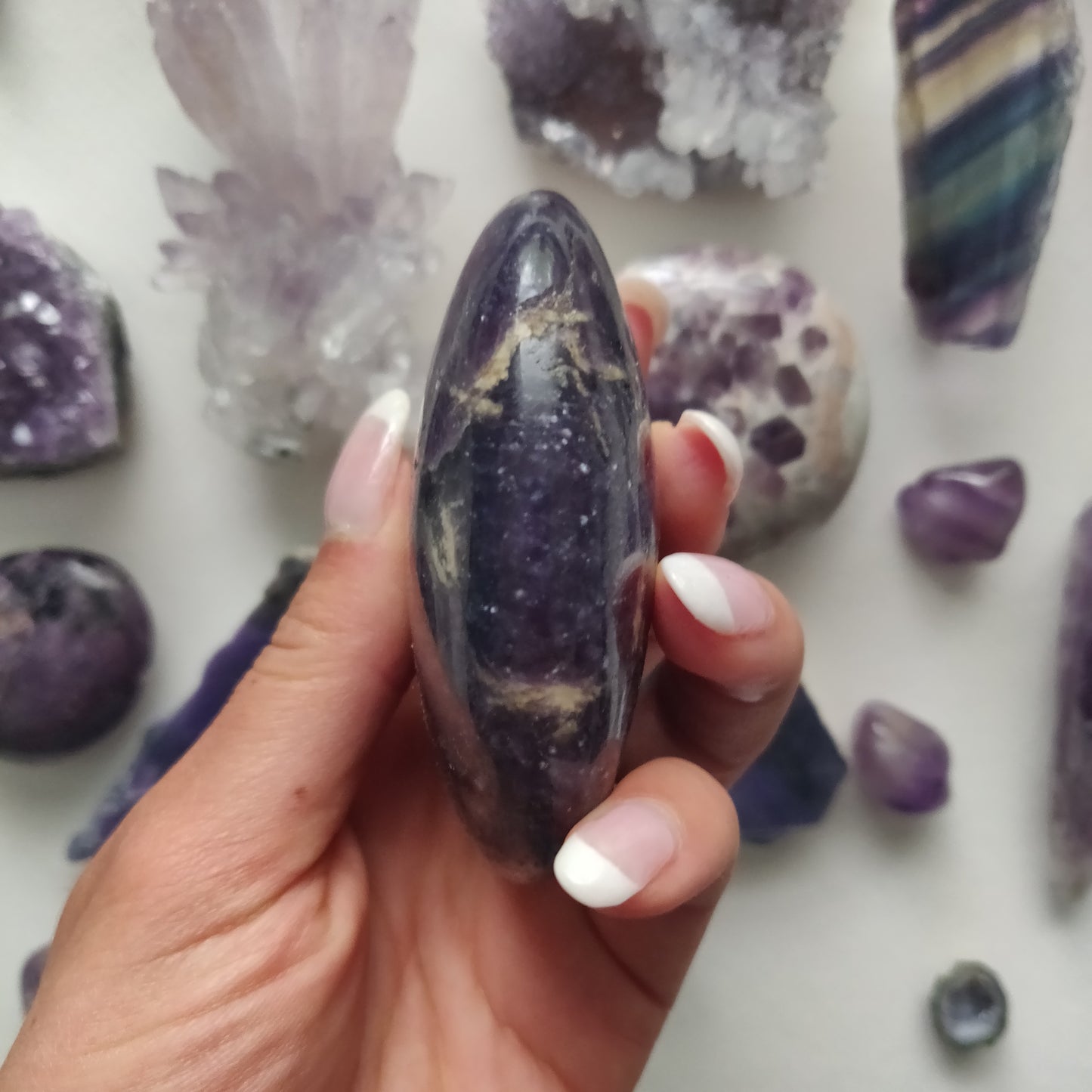 Lepidolite Palm Stone (#14a)