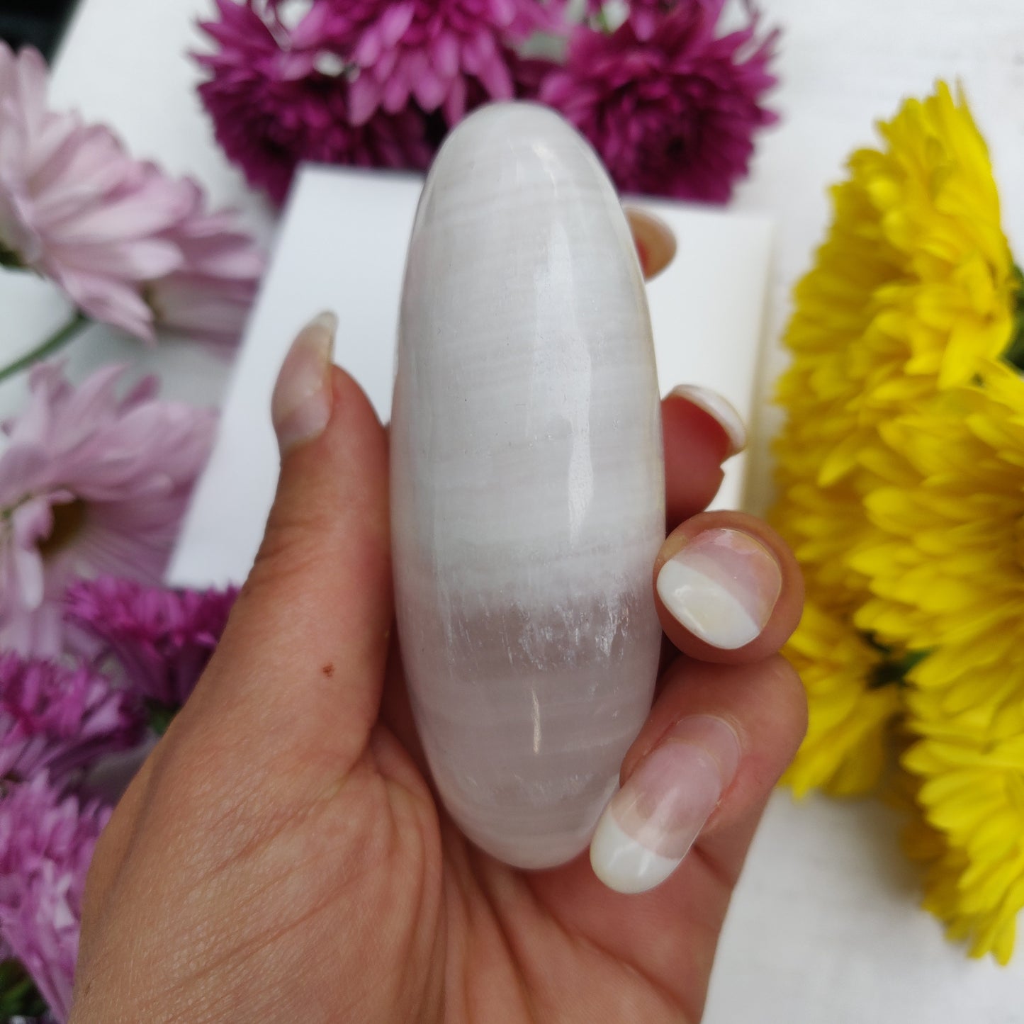 Pink Mangano Calcite Palm Stone (#1) - Simply Affinity