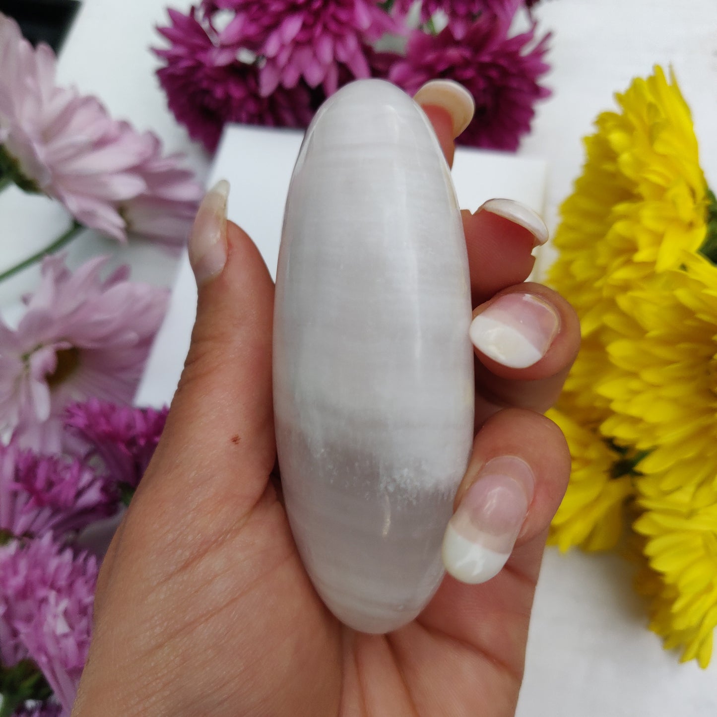 Pink Mangano Calcite Palm Stone (#1) - Simply Affinity