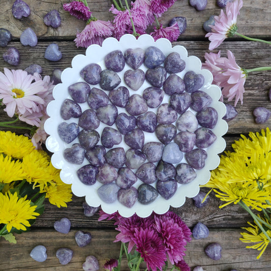 Mini Lepidolite Heart(s) (intuitively chosen) - Simply Affinity