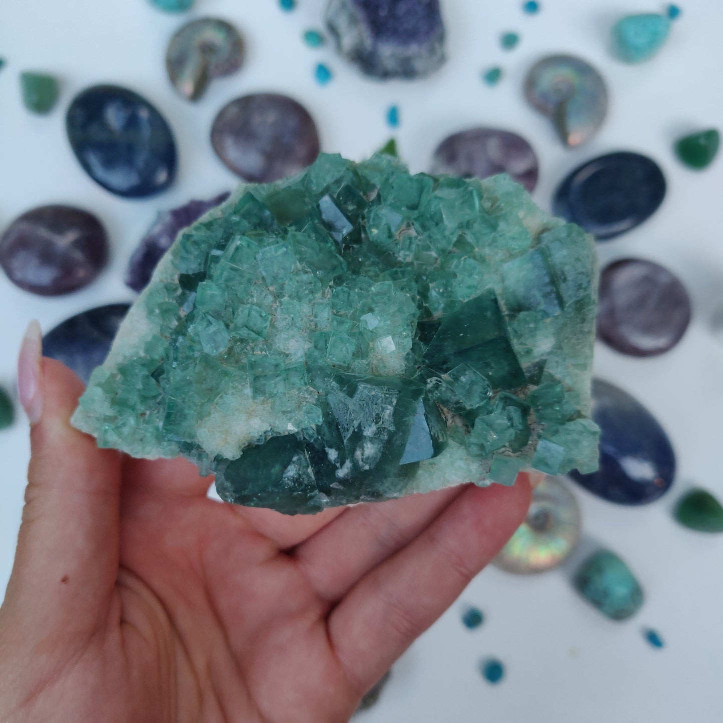Raw Cubic Fluorite Cluster (#10) - Simply Affinity