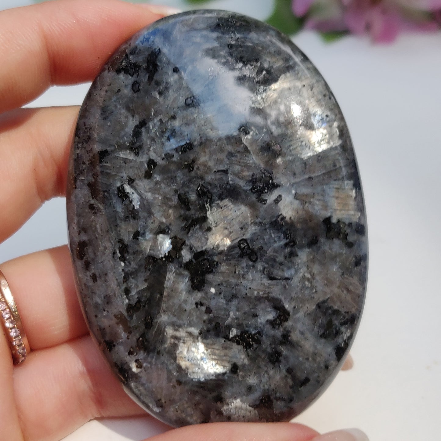 Larvikite Palm Stone (#13) - Simply Affinity