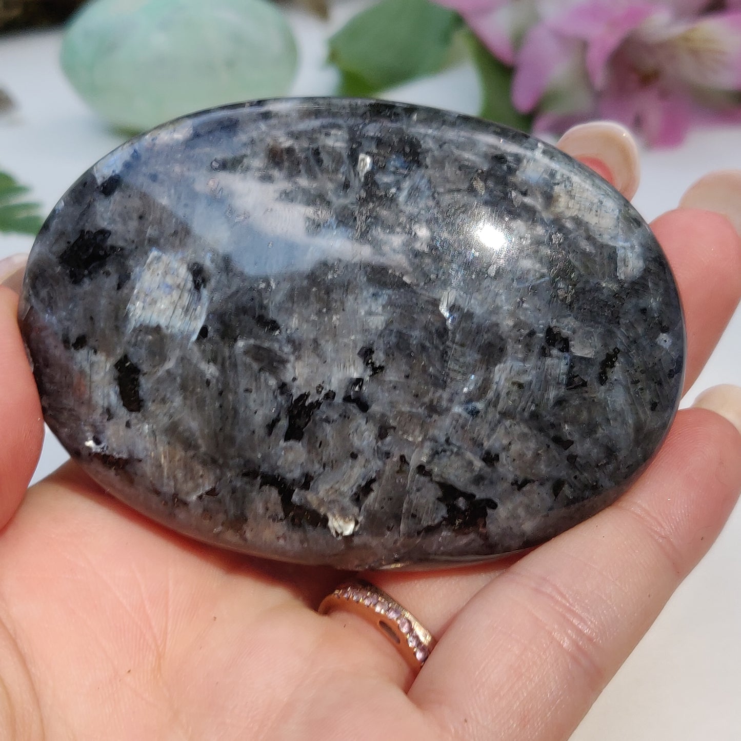 Larvikite Palm Stone (#13) - Simply Affinity