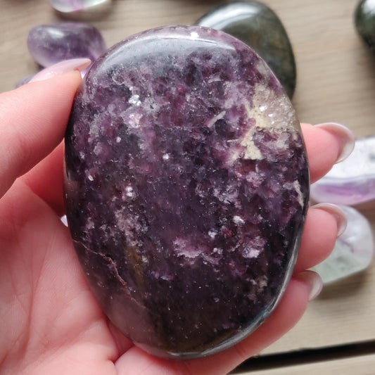 Lepidolite Palm Stone (#14A) - Simply Affinity