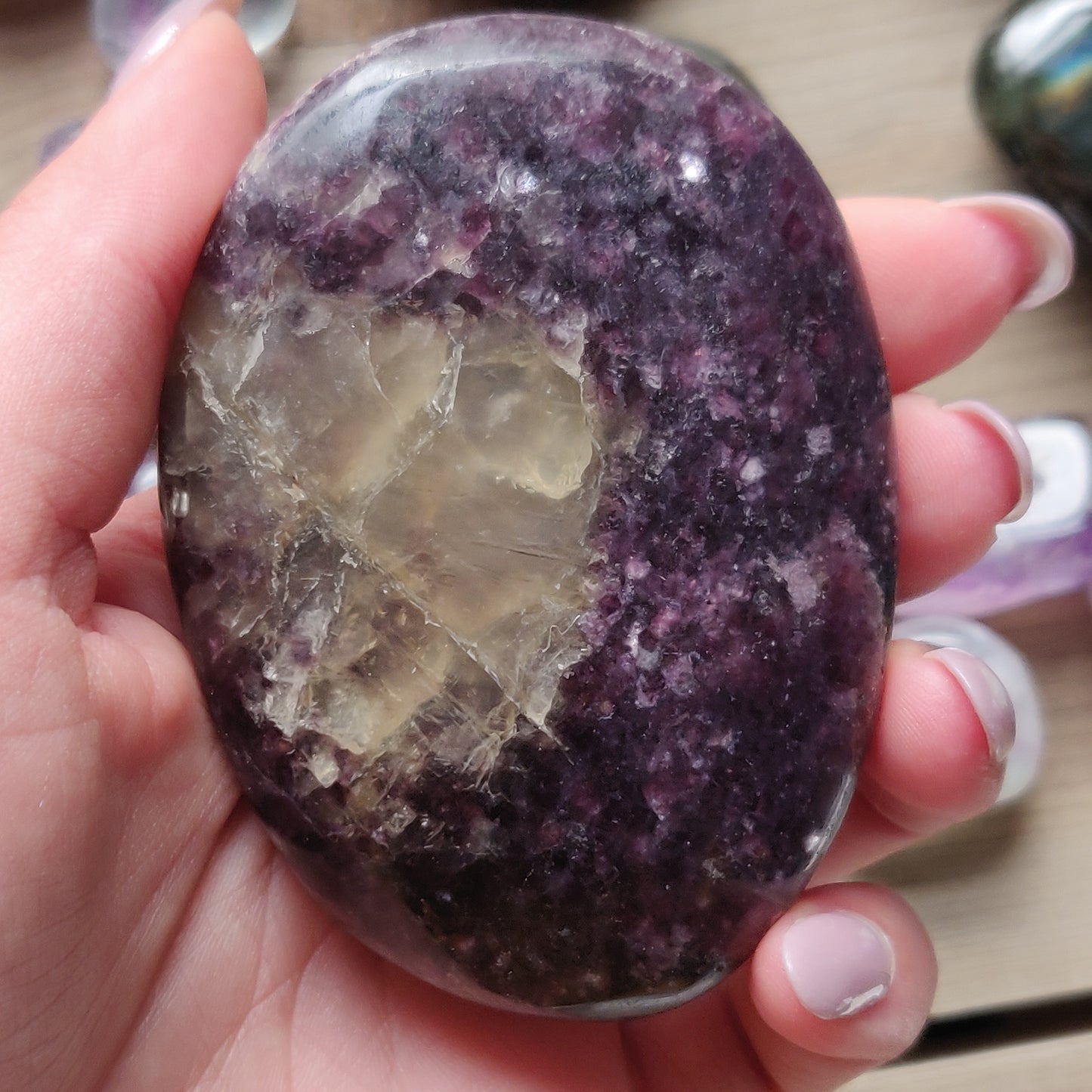 Lepidolite Palm Stone (#14A) - Simply Affinity