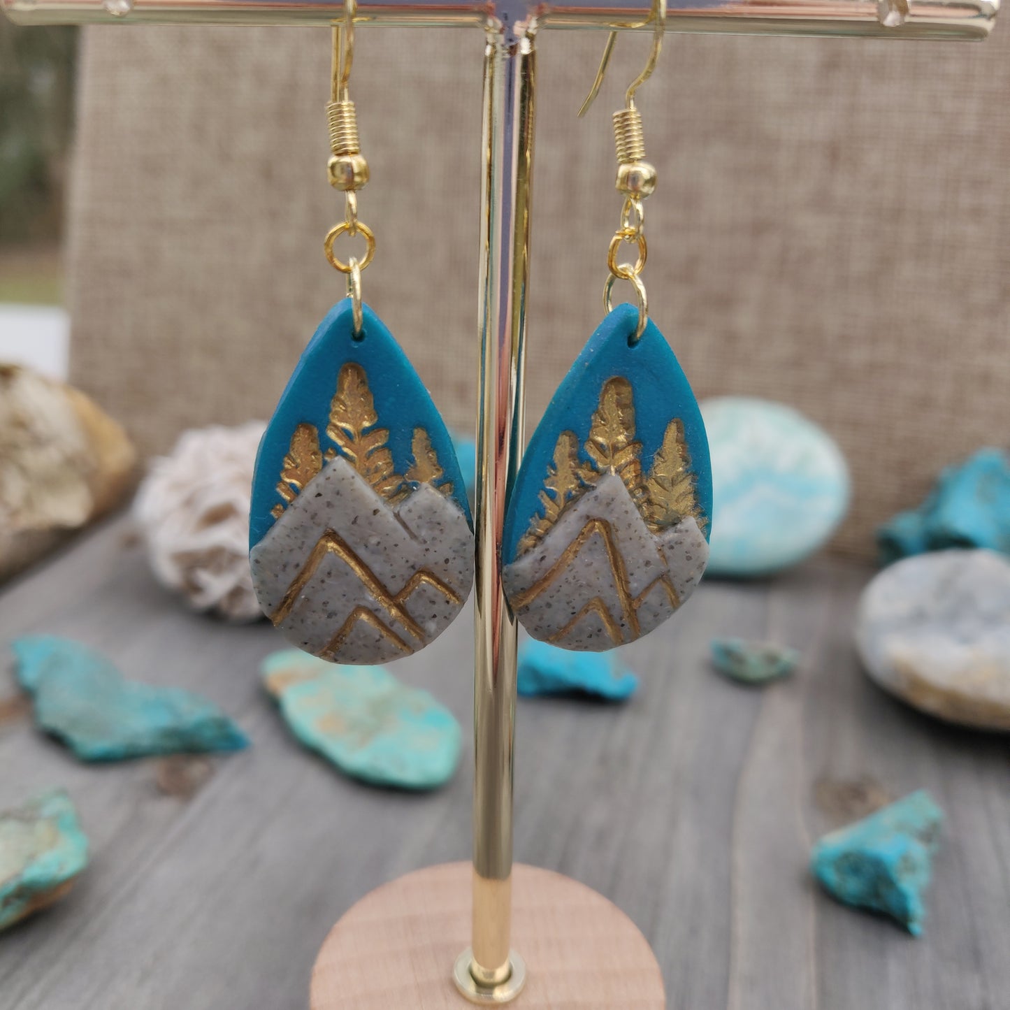 Handmade Polymer Clay Earrings - Rocky Mountains - Simply Affinity