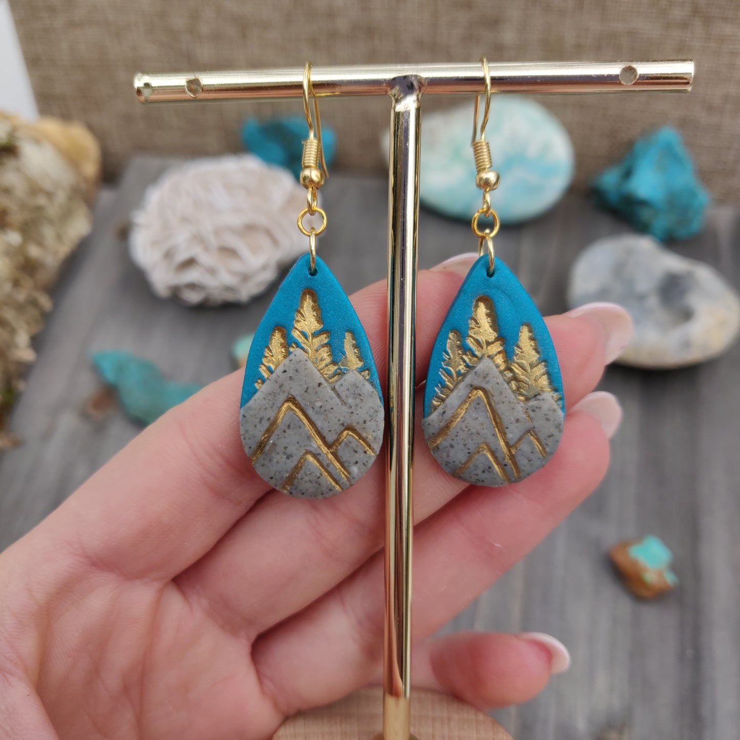 Handmade Polymer Clay Earrings - Rocky Mountains - Simply Affinity