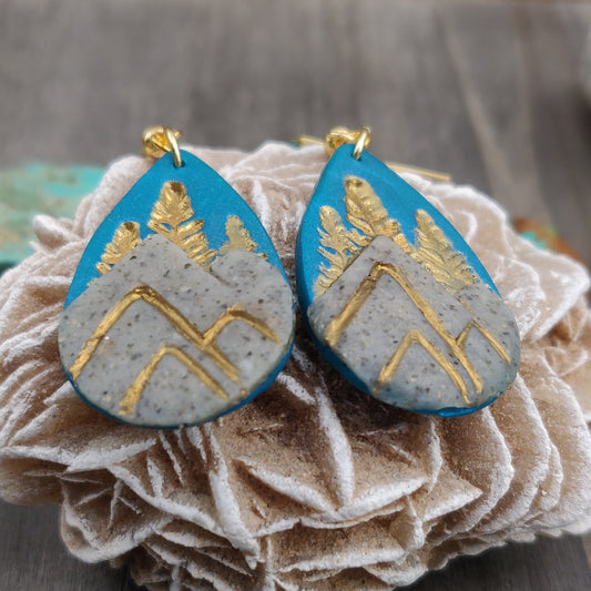 Handmade Polymer Clay Earrings - Rocky Mountains - Simply Affinity