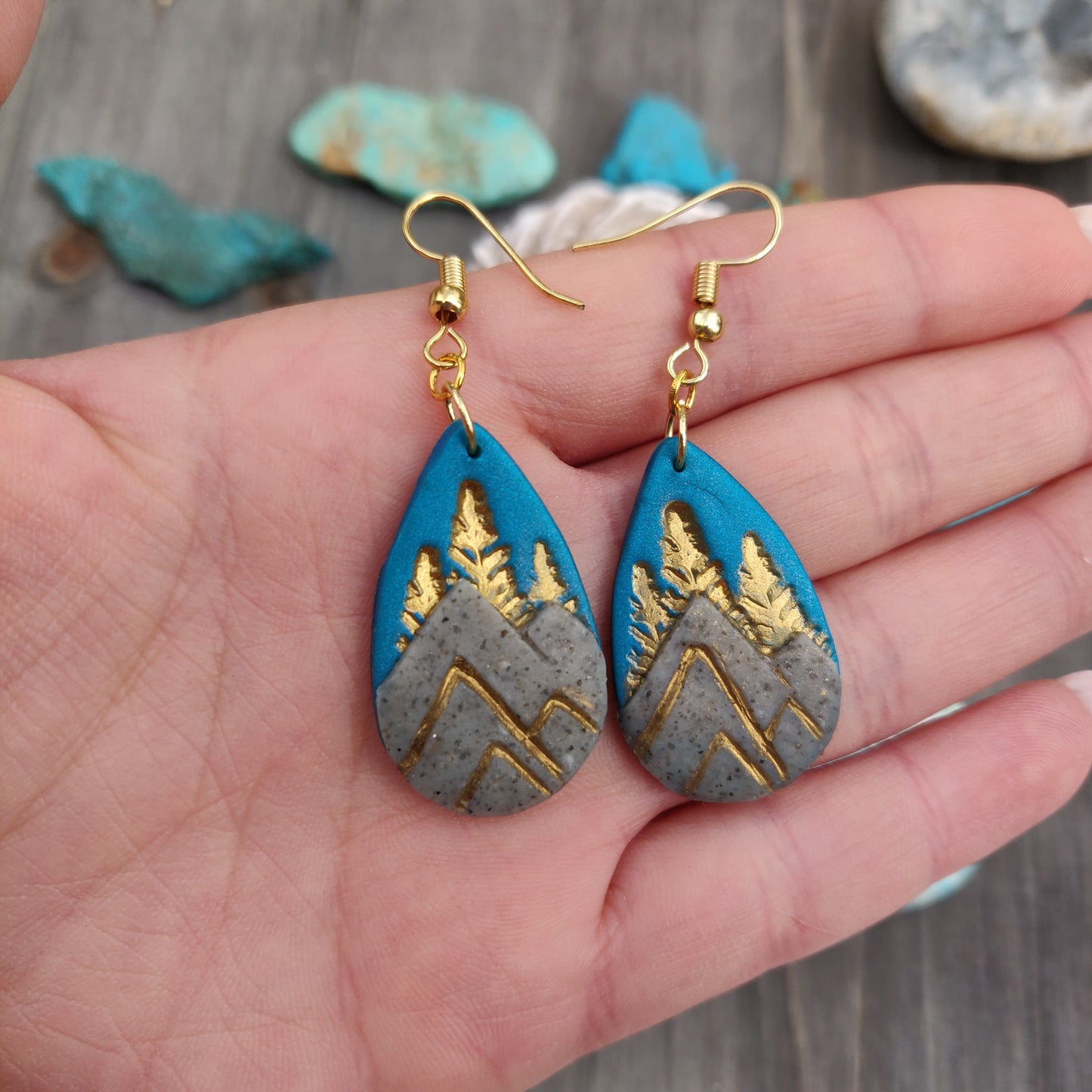 Handmade Polymer Clay Earrings - Rocky Mountains - Simply Affinity