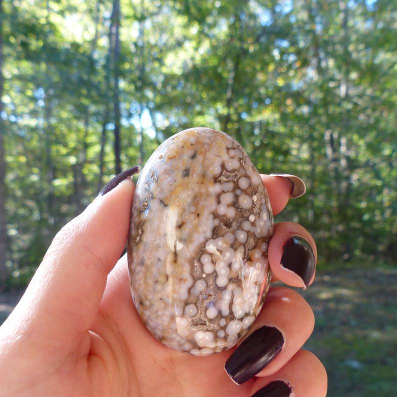 Ocean Jasper Palm Stone (#E4)