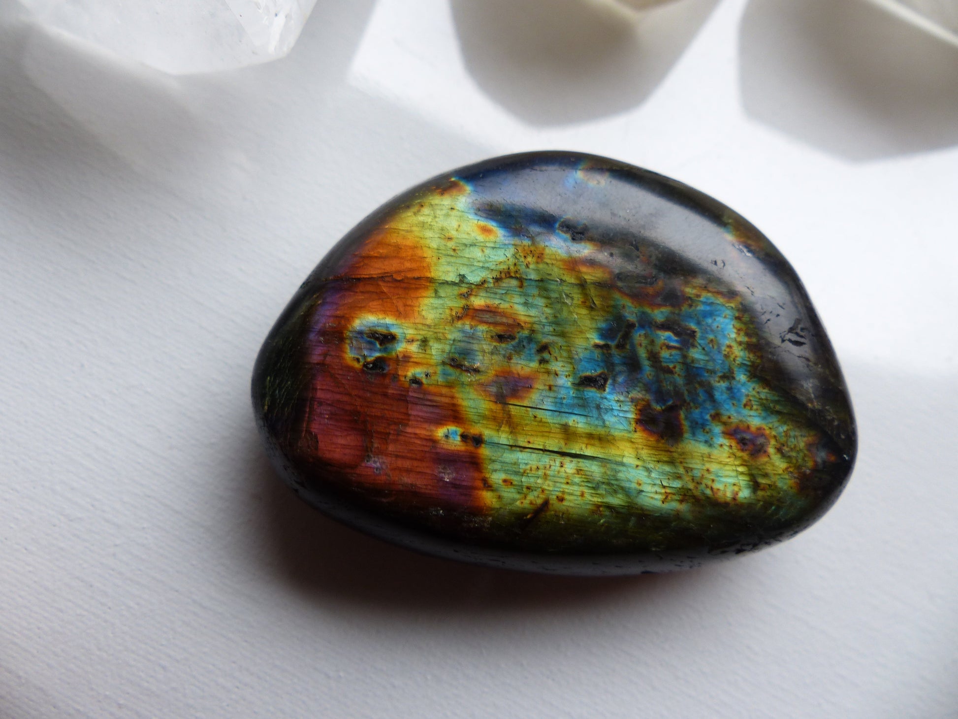 Rainbow Labradorite Palm Stone (#120) - Simply Affinity