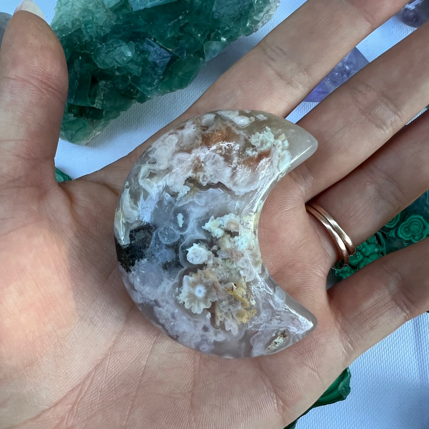 Flower Agate Moon (#2) - Simply Affinity
