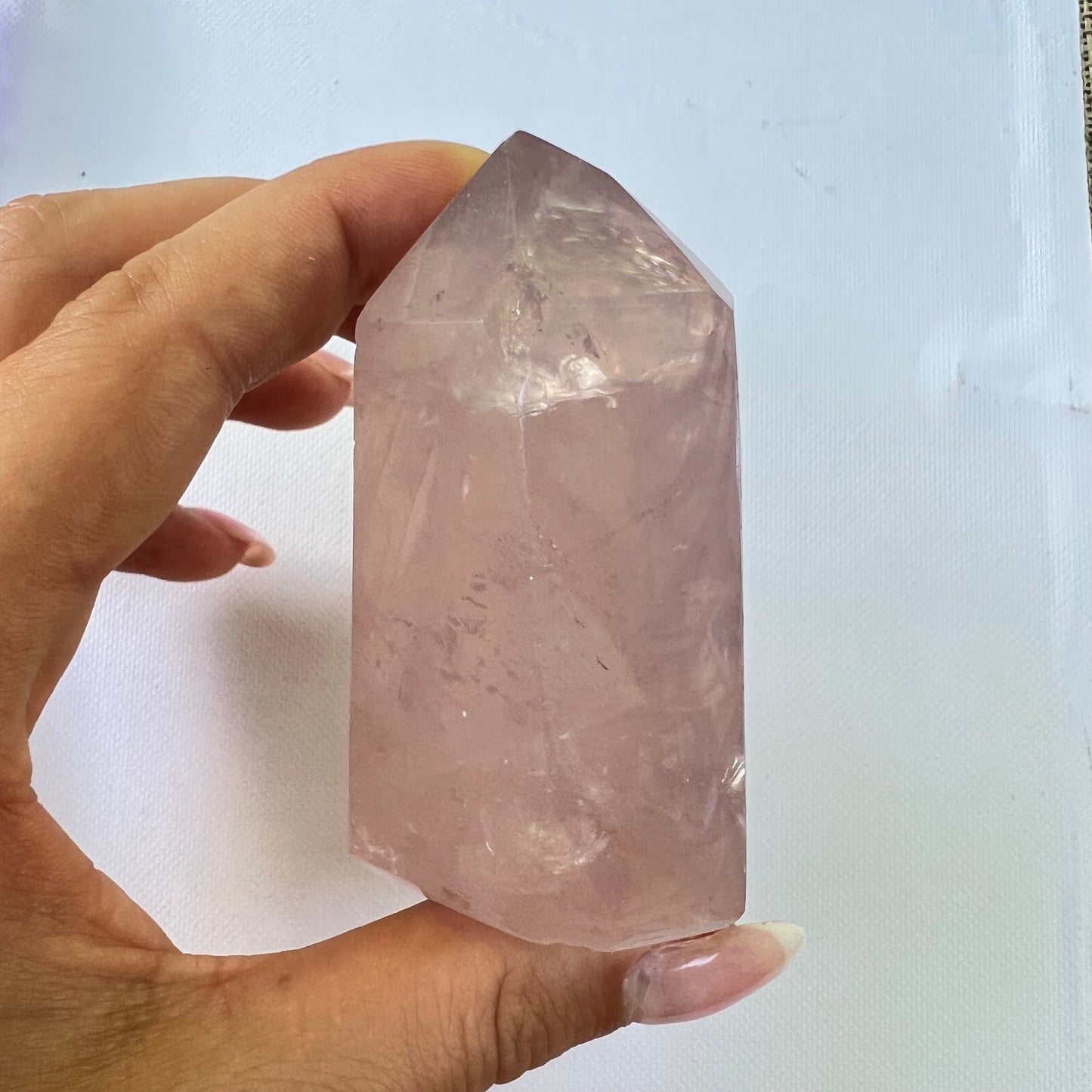 Rose Quartz Point with Rainbow Inclusions(#7) - Simply Affinity