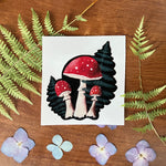 Red Mushrooms with Ferns Sticker - Simply Affinity