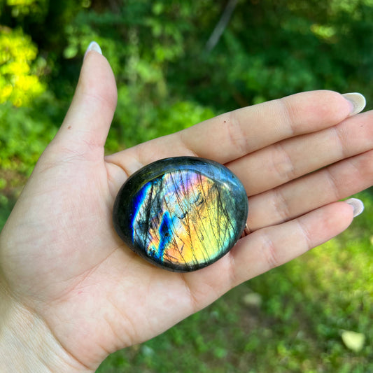 Rainbow Labradorite Palm Stone (#319) - Simply Affinity