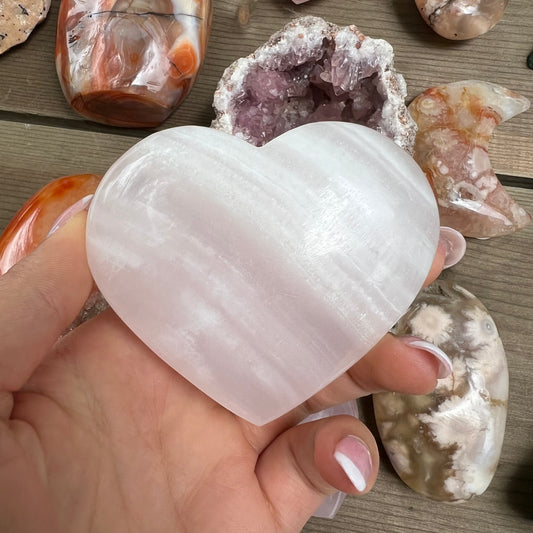 Pink Mangano Calcite Heart - FLUORESCENT (#1) - Simply Affinity