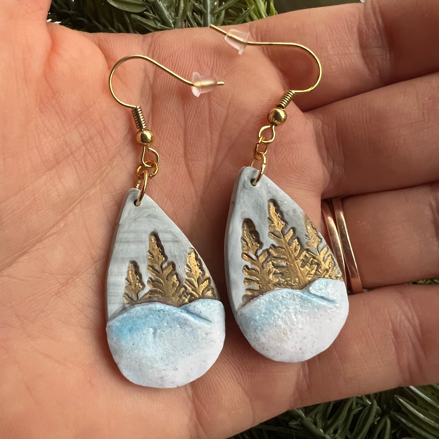 Snowy Hills - Polymer Clay Earrings - Simply Affinity