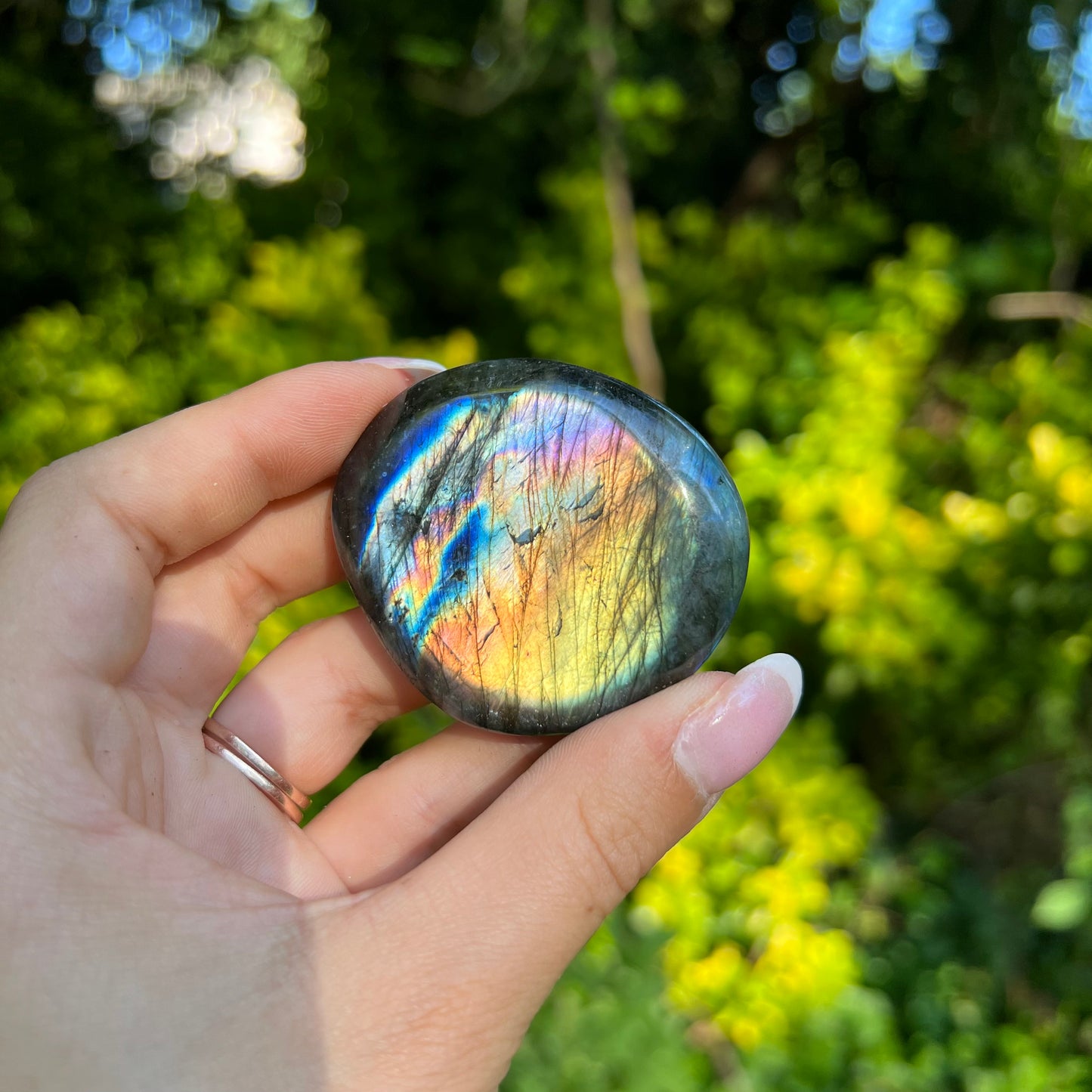 Rainbow Labradorite Palm Stone (#319) - Simply Affinity