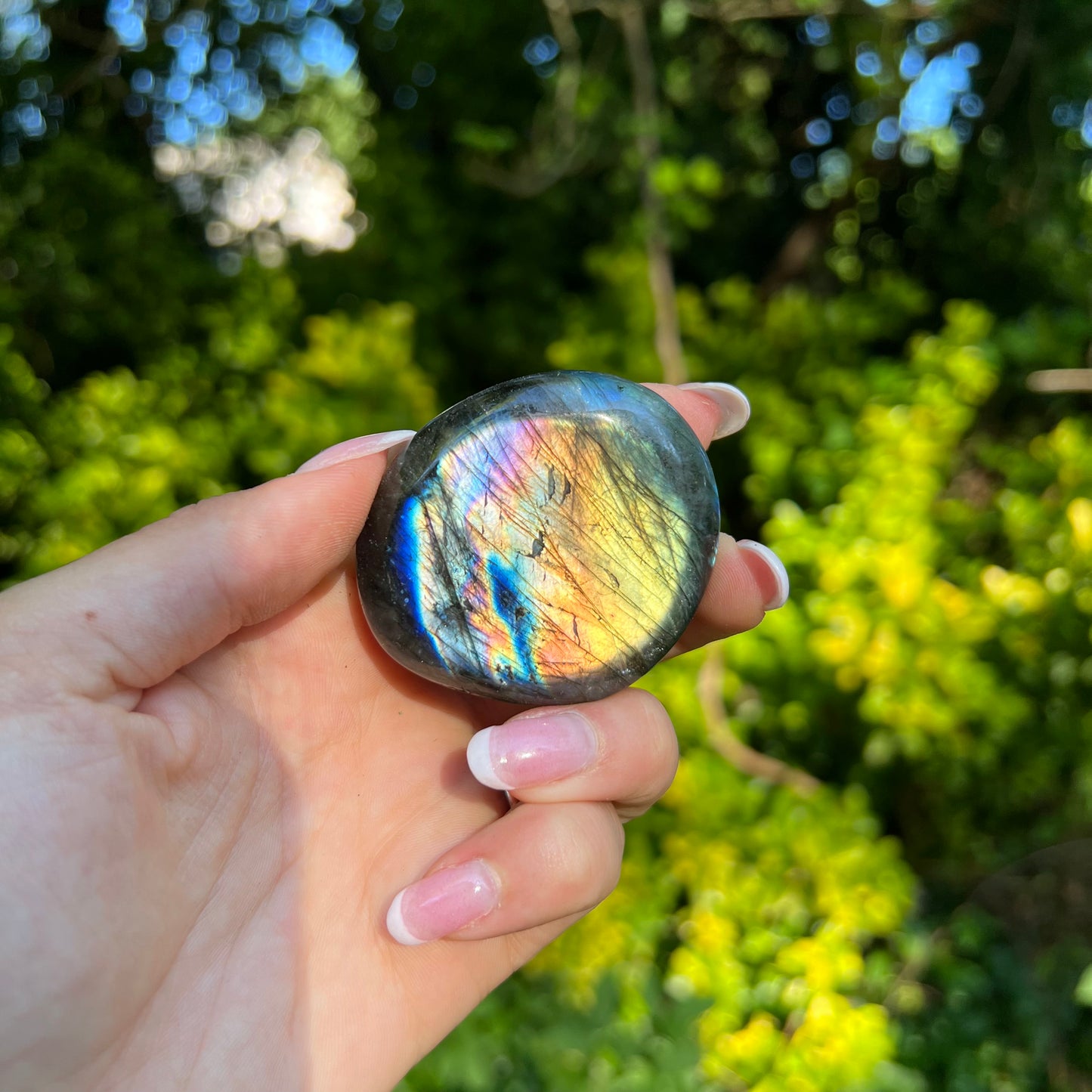 Rainbow Labradorite Palm Stone (#319) - Simply Affinity