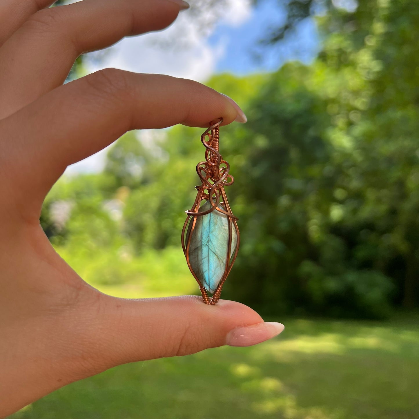 Handmade Wire-Wrapped Labradorite Pendant - Ready to Ship - Simply Affinity