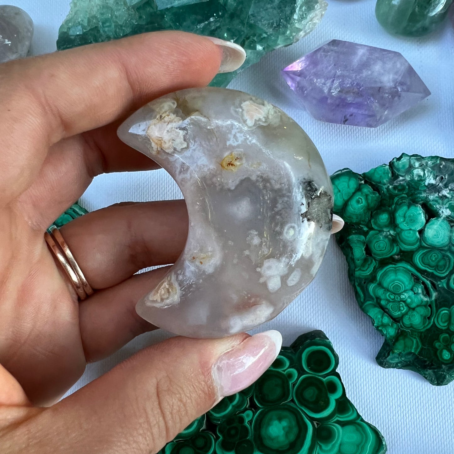 Flower Agate Moon (#2) - Simply Affinity