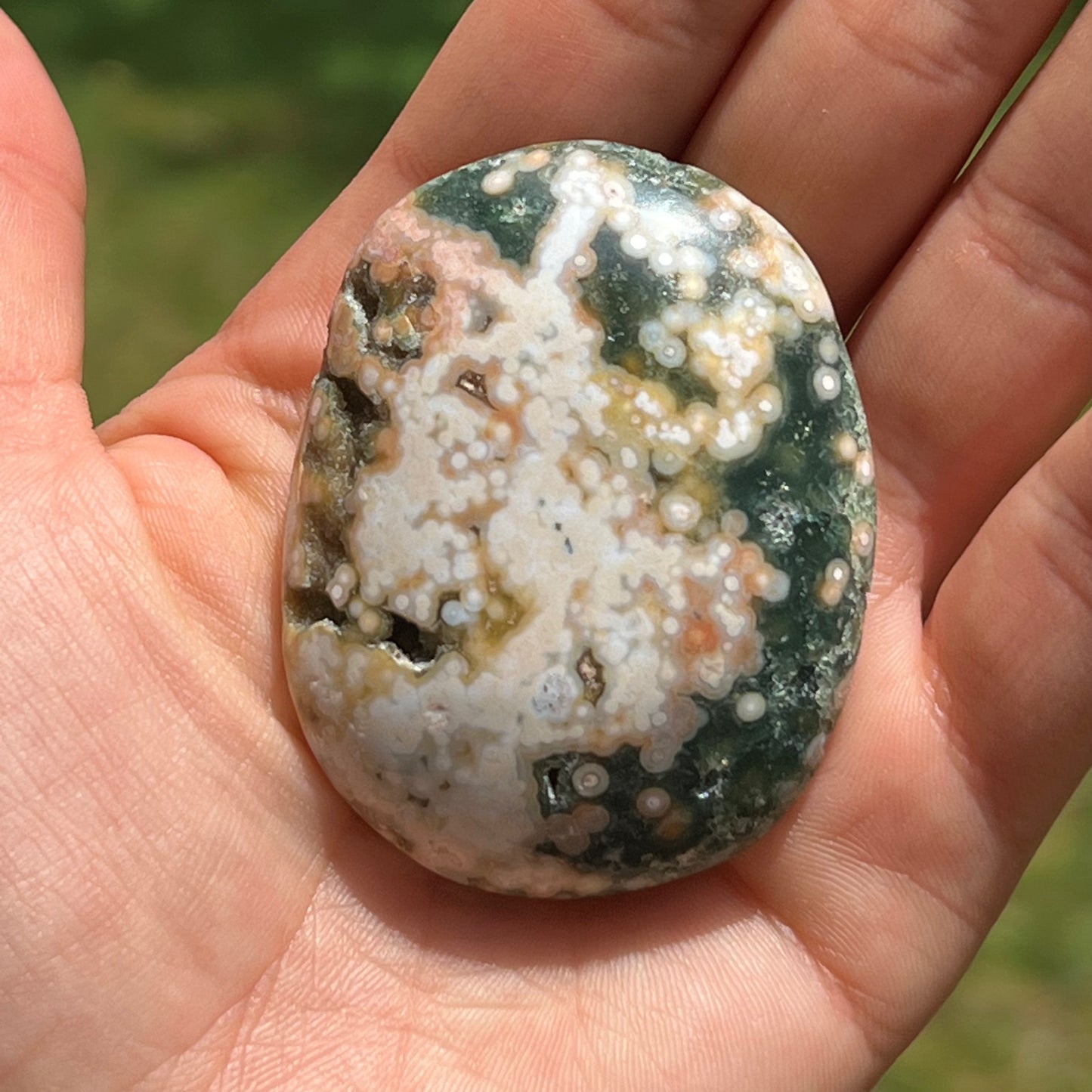 Ocean Jasper Palm Stone (#25e) - Simply Affinity
