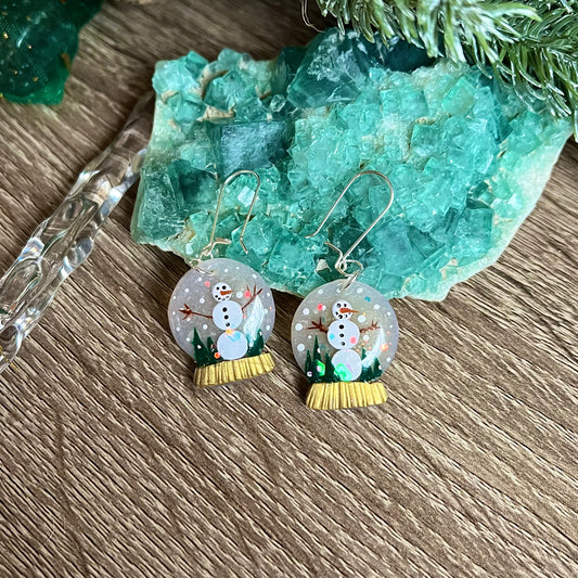 Snowmen Snow globes - Polymer Clay Earrings - Simply Affinity