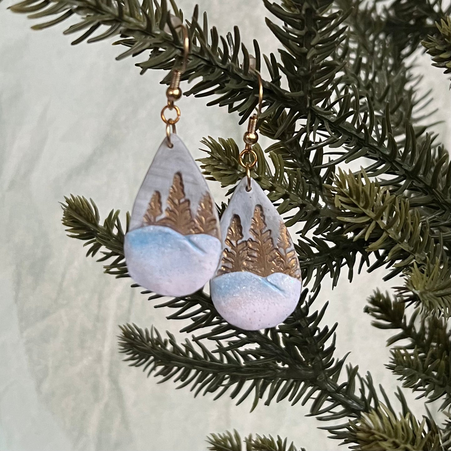 Snowy Hills - Polymer Clay Earrings - Simply Affinity
