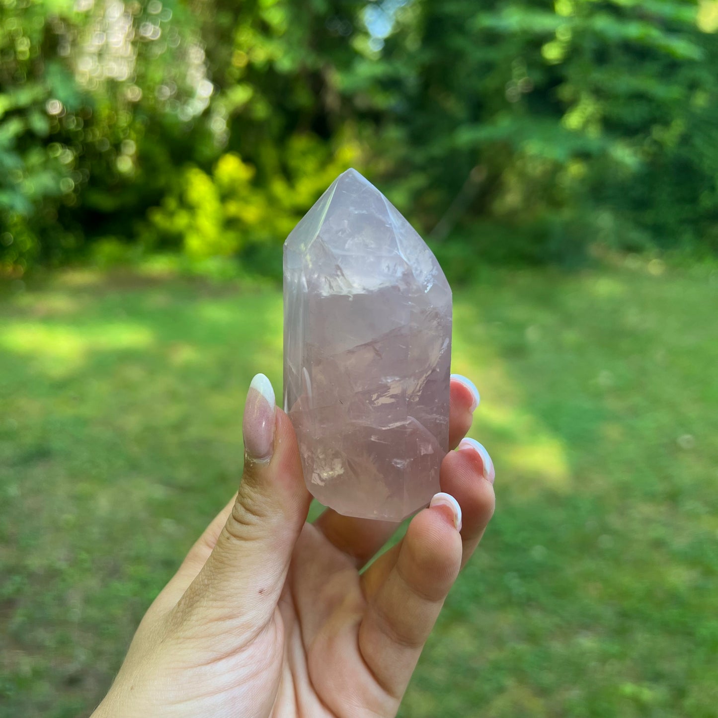 Rose Quartz Point with Rainbow Inclusions(#7) - Simply Affinity