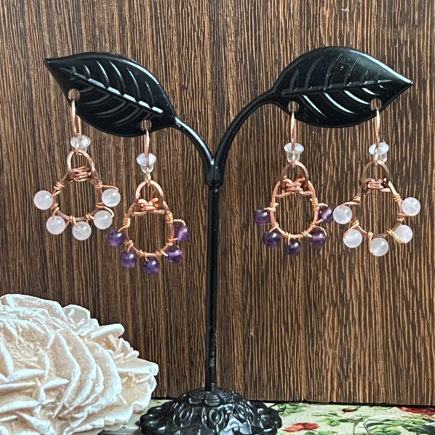Lucky Amethyst or Rose Quartz Earrings - Simply Affinity