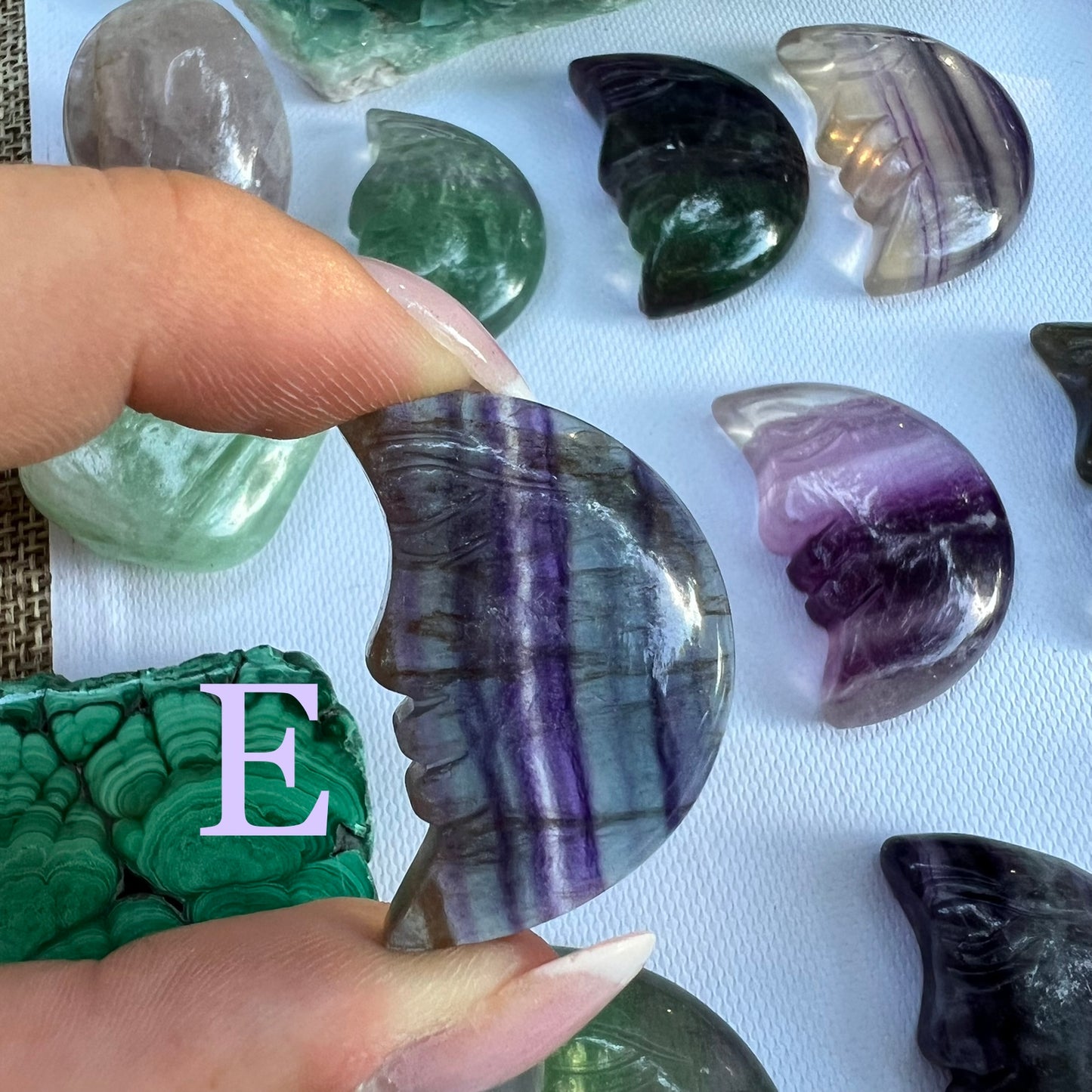 Rainbow Fluorite Moons (Choose your Favorites) - Simply Affinity