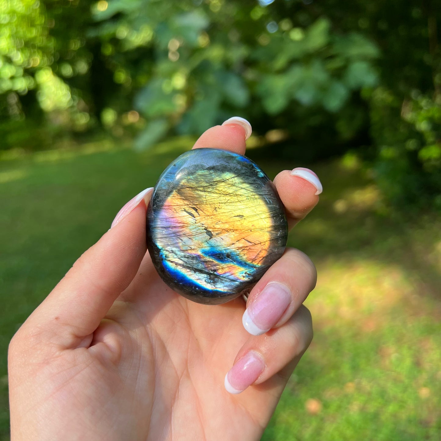 Rainbow Labradorite Palm Stone (#319) - Simply Affinity