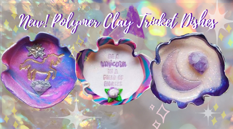 Polymer Clay Trinket Dishes made with Genuine Crystals!