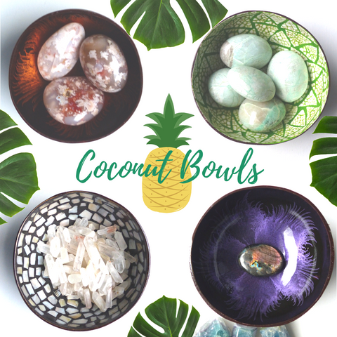 Handmade Coconut Bowls with Resin and Shells from Simply Affinity