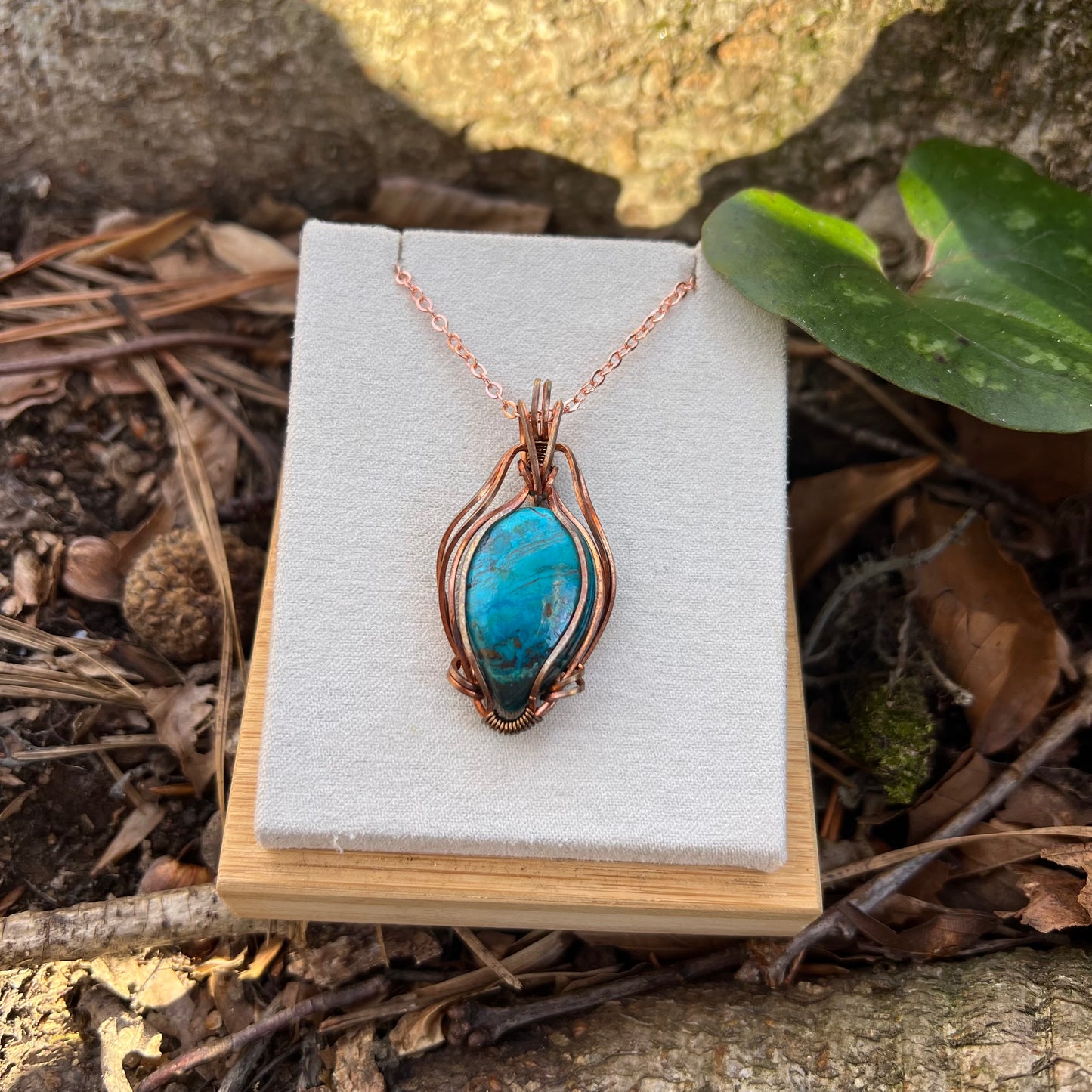 Wire-Wrapped Chrysocolla Necklace