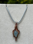 Blue Chalcedony Wire-Wrapped Pendant