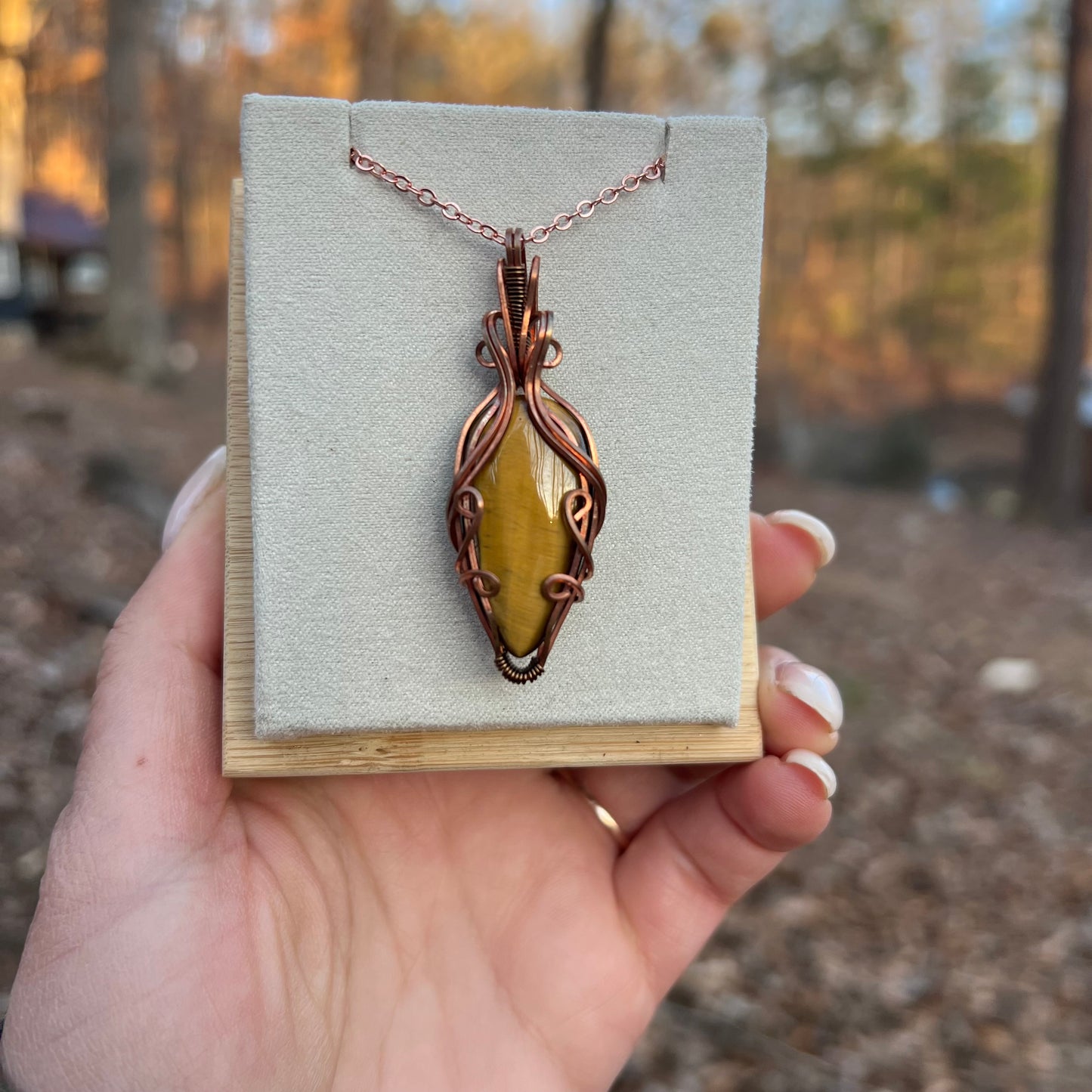 Wire-Wrapped Tiger's Eye Necklace