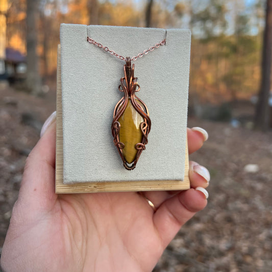 Wire-Wrapped Tiger's Eye Necklace